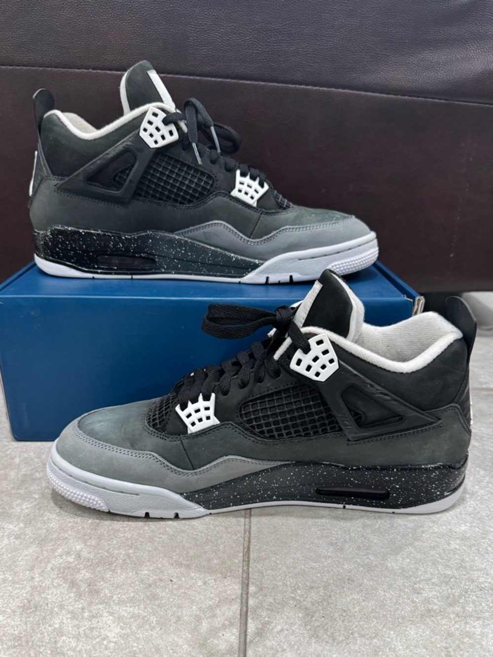 Size 11- Jordan 4 Retro 2024 Fear Black/White/Gray Men's Sneaker FQ8138-002 - Picture 2 of 7